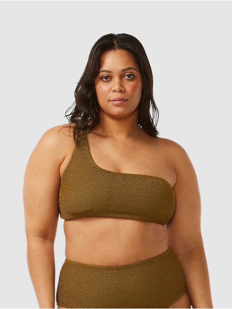 Rip Curl Sunshine One Shoulder Top Bikini Top Dark Olive