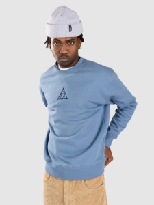 HUF Set Triple Triangle Crewneck Sweater Slate Blauw