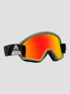 Electric Hex Drama Moss Black+Bonus Lens Rose Goggle Rood Chrome