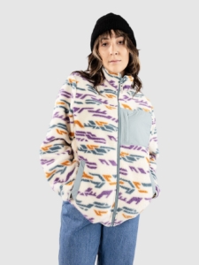Iriedaily Arkta Teddy 2 Zip Hoodie patroon Chalk