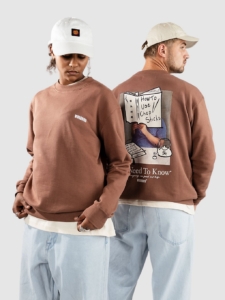 Woodbird Cane Chop Crew Sweater Burnt Rood