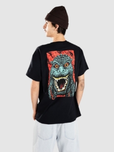 Santa Cruz X Godzilla Destroyer Stripes T-Shirt Zwart