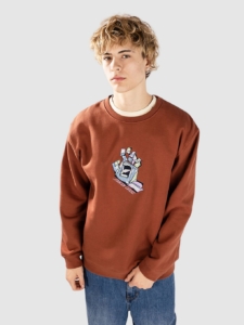 Santa Cruz Screaming Scratched Hand Strip Sweater Burnt Sienna