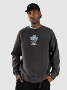 Blue Flowers Flower Sweater Stone Washed