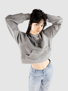 Ninth Hall Boxy Crop Reverse Terry Hoodie Grijs