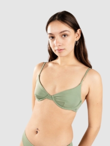 Volcom Simply Seamless Demi Uwire Bikini Top Grass Groen