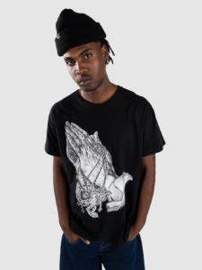 Famous Stars And Straps Praying Hands T-Shirt Zwart