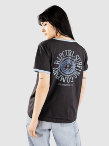 Rip Curl San Carlos Ringer T-Shirt Washed Zwart