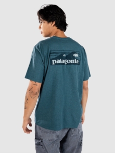 Patagonia Boardshort Logo Pocket Responsibili T-Shirt Wetland Blauw