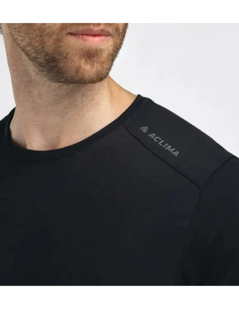 Aclima LightWool 140 Trail Tee Heren Jet Zwart