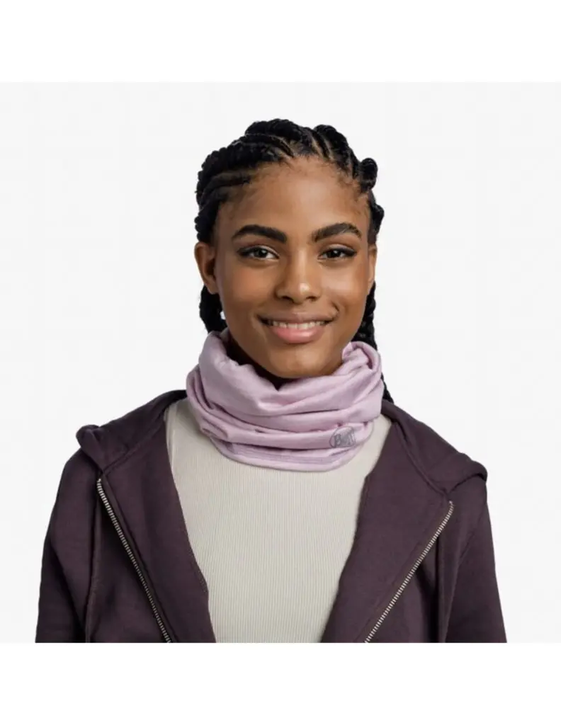 Buff Merino Lightweight Nekwarmer – Multistripes Lilac Sand