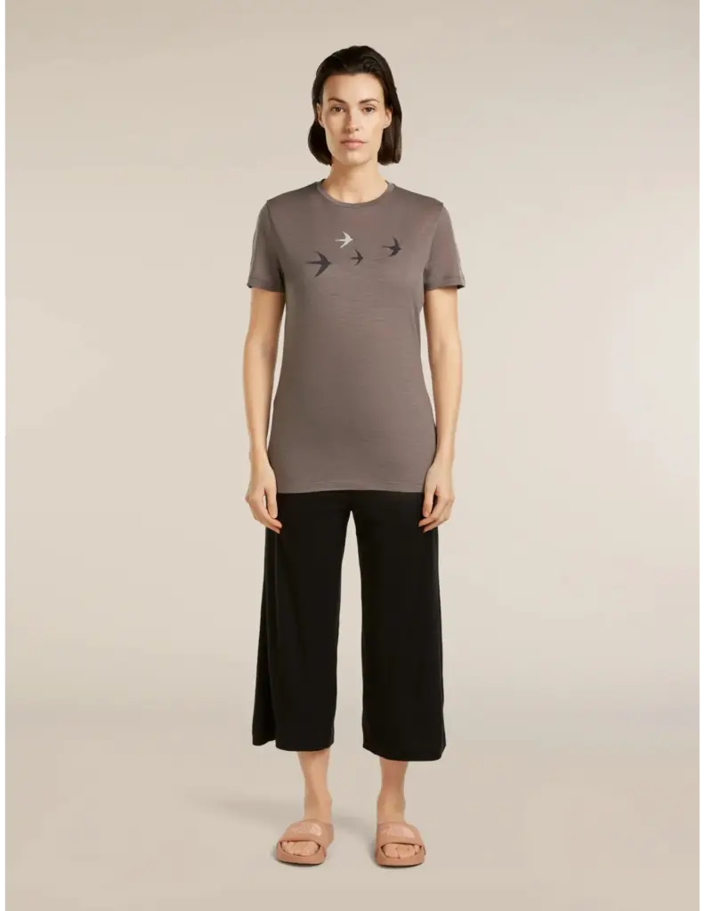 Icebreaker 150 Techlite Tee Bird Dames Porcini
