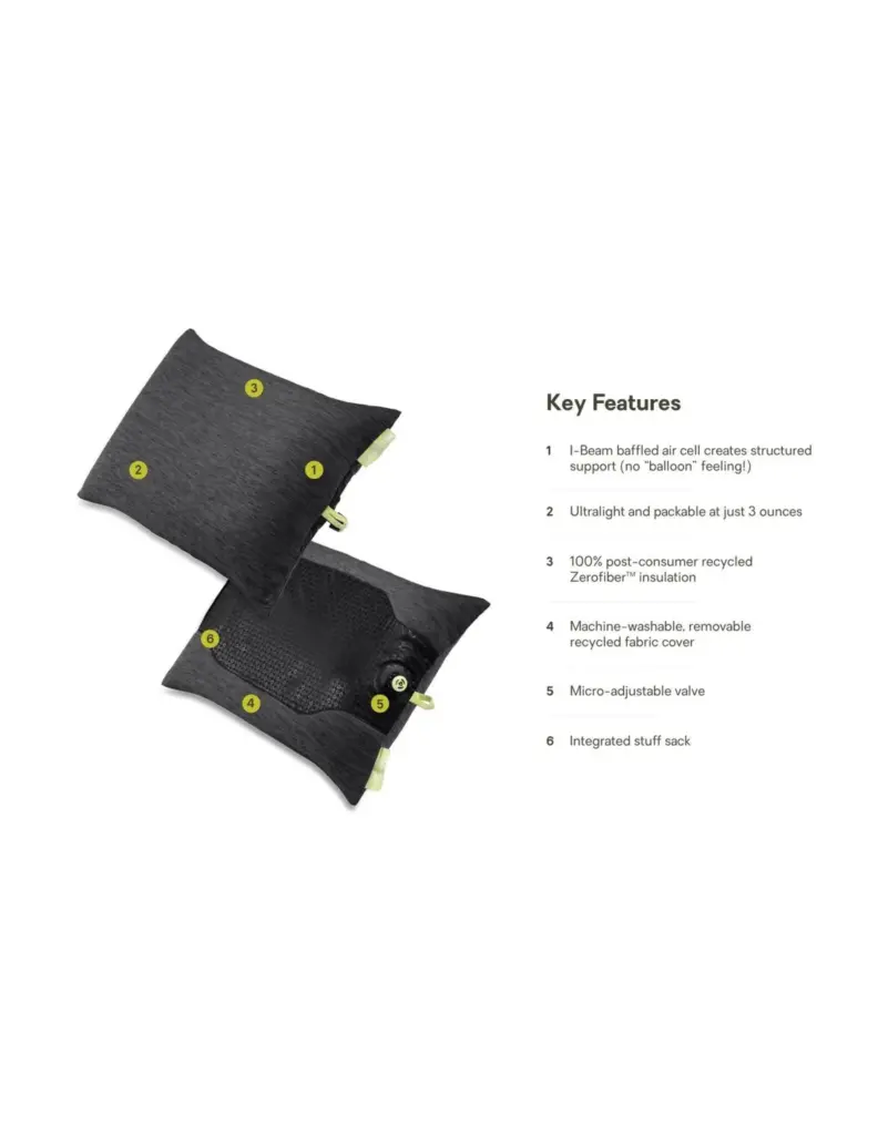 Nemo Fillo Elite Backpacking Kussen Citron