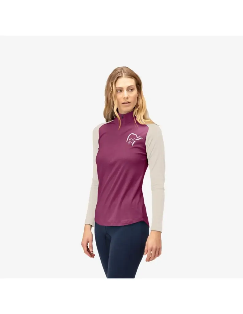 Norrona Women’s Femund PureUll Zip Neck (Maat – L, Kleur – )