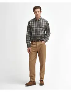 Penrice Thermo Weave Reg. Checked Shirt Marineblauw