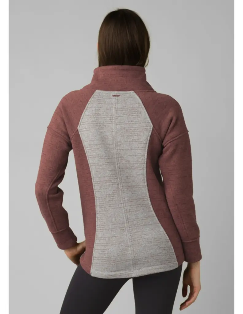 Prana Tri Thermal Threads Full Zip Raisin Colorblock
