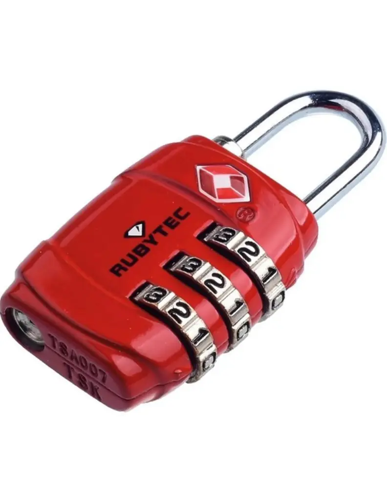 Rubytec Migrator TSA 3 Dial Luggage Lock Rood