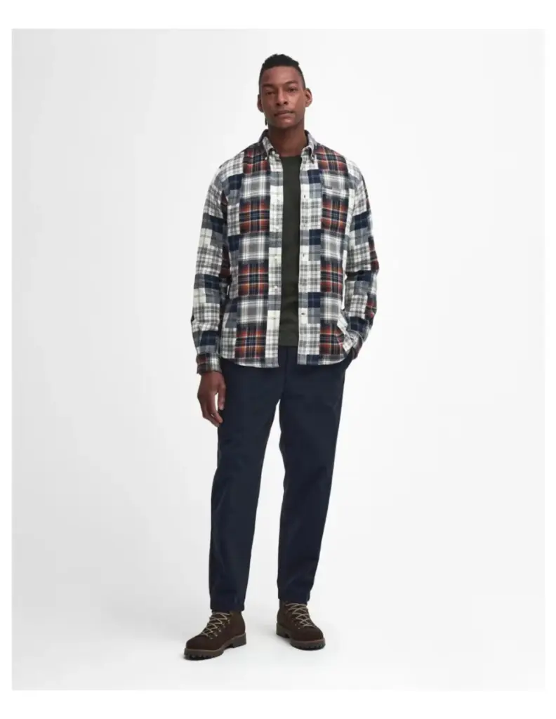 Stonepark Tailored Checked Shirt Creme
