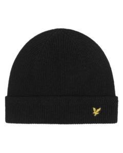 Lyle & Scott Racked Rib Beanie Zwart