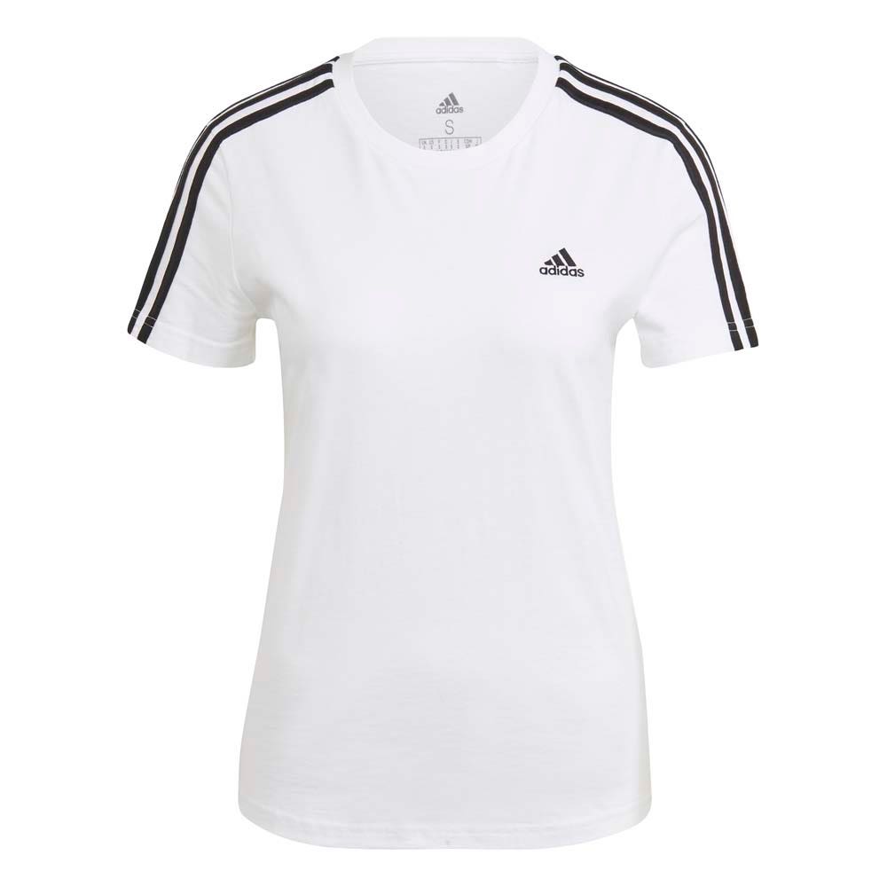 Adidas Essentials Slim 3-stripes Shirt Wit