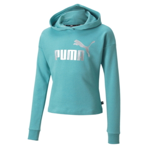 Puma Ess+ Logo Cropped Hoodie Tr G Groen