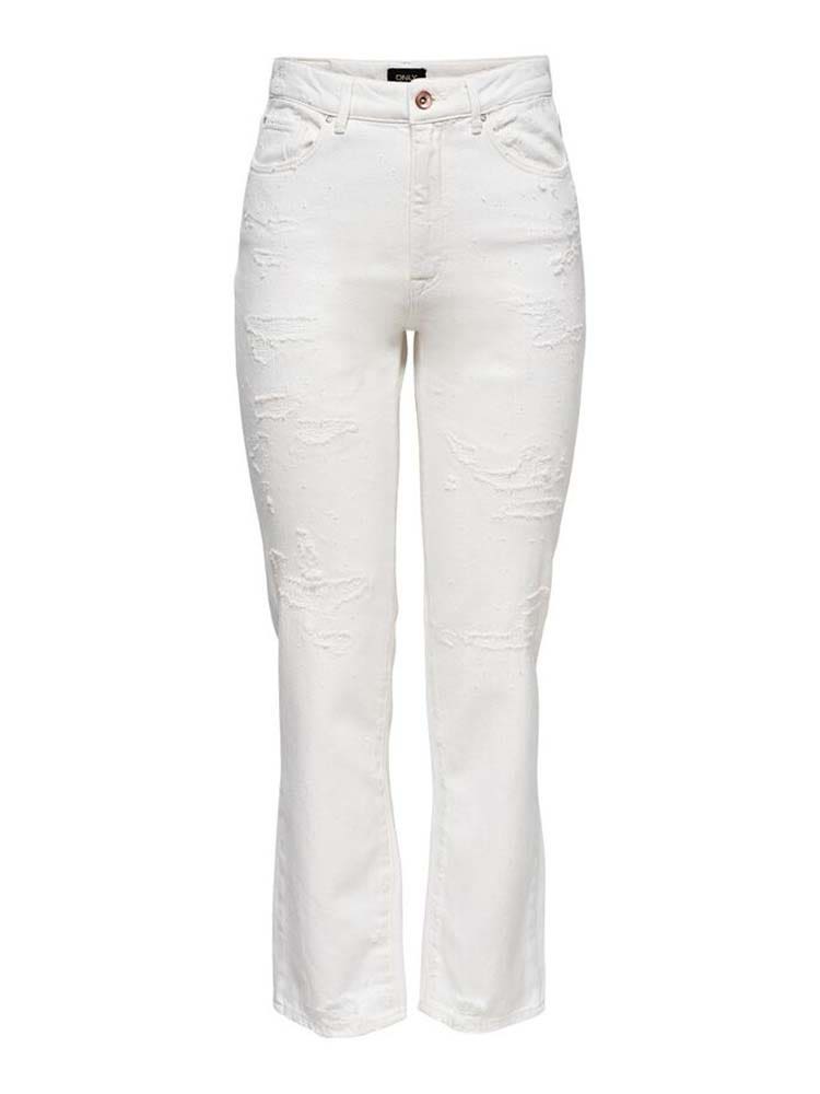 Only Ripped High-waist Jeans Creme