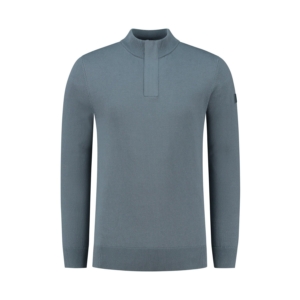 Purewhite Raglan Knit Half Zip Sweater Blauw