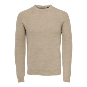 Only & Sons Dennis 12 Structuur Raglan Crew Neck Knit Bruin