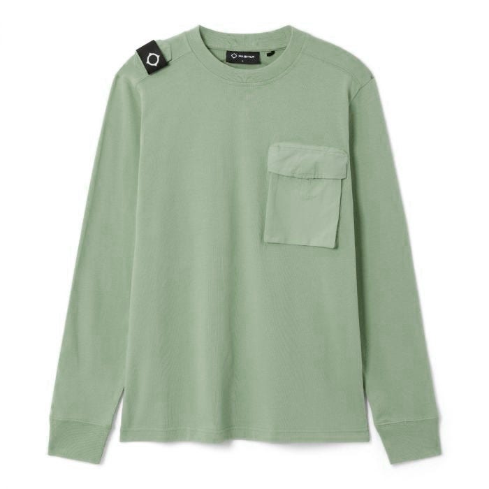 Ma.strum Ls Cargo Pocket Tee Grijs