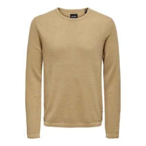 Only & Sons Panter Regular 12 Structuur Crew Knit Bruin