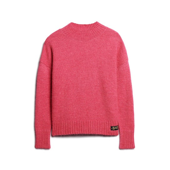 Superdry Essential Mock Neck Jumper Berry