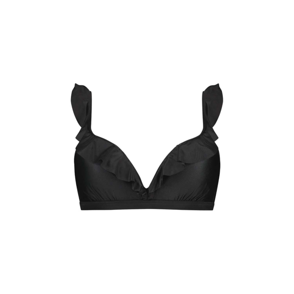 Beachlife Embroidery Padded Top Zwart