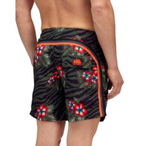 Sundek Printed Elastic Waist Medium Swimshorts Groen