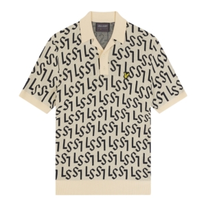 Lyle & Scott Golf Monogram Knitted Polo Geel