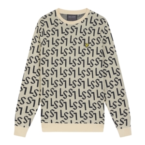 Lyle & Scott Golf Monogram Knitted Crew Neck Geel