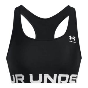 Under Armour Heatgear Mid Branded Sports Bra Zwart