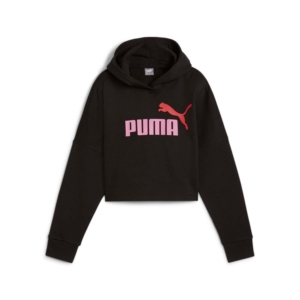 Puma Essentials Logo Cropped Hoodie Kids Zwart