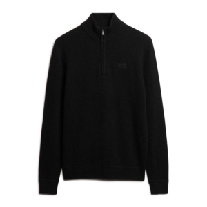 Superdry Essential Emb Knit Half Zip Zwart