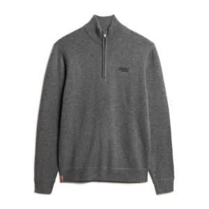 Superdry Essential Emb Knit Half Zip Grijs