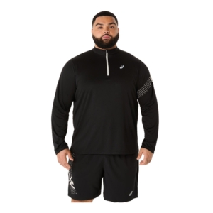 Asics Icon 1/2 Long Sleeve Zip-top Heren Zwart