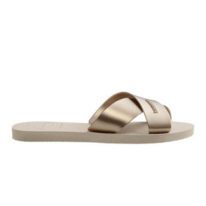 Havaianas Aqua Slide Metallic Dames Beige