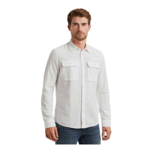 Pme Legend Long Sleeve Katoenen/linnen Shirt Wit