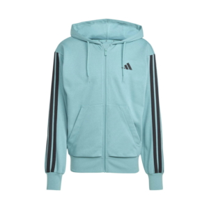 Adidas Essentials 3-stripes French Terry Ritshoodie Groen