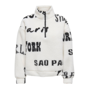 Only New Janne Half Zip Box Sweater Wit