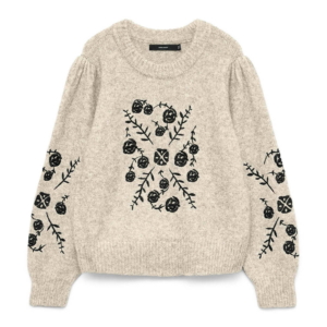 Vero Moda Muta Embrodery Pullover Wit