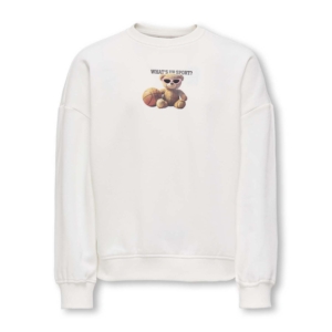 Only Kids Bila Bear Sweater Meiden Wit