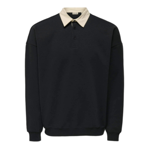 Only & Sons Jeffrey Rugby Solid Polo Zwart