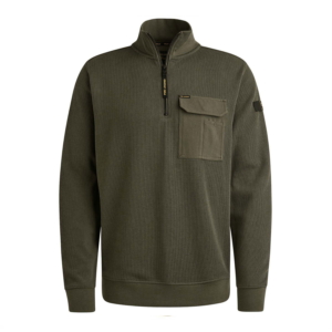 Pme Legend Half Zip Knit Look Sweater Groen