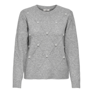 Jacqueline De Yong Bella Life Structured Pearl Pull Grijs
