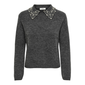 Jacqueline De Yong Aubray Life Pearl Collar Antraciet